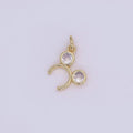 Mickey Ears Headband Mini Charm 24K Gold Filled Clear CZ Round