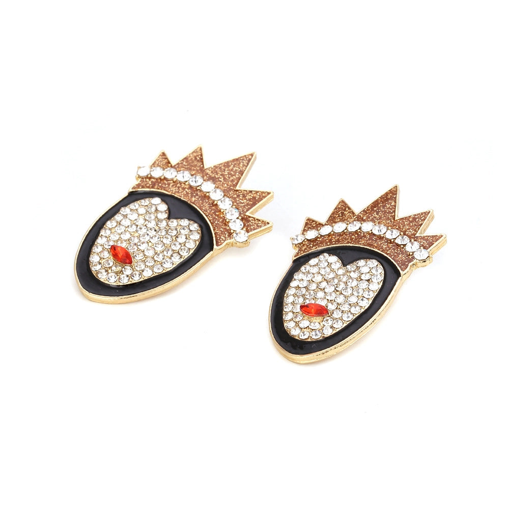 Diamond Crown Queen Character Earrings