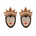 Diamond Crown Queen Character Earrings