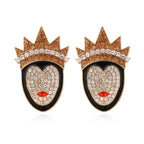 Diamond Crown Queen Character Earrings