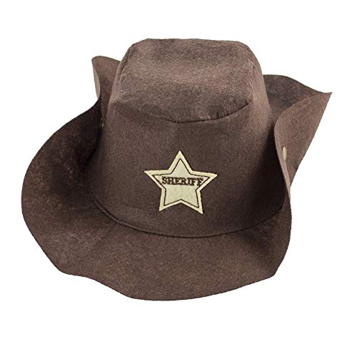 stylesilove Toddler Baby Boy Brown Cowboy Overalls, and Hat, Bandana 3-Piece Outfit for Dress Up, Birthday, and Themed Party