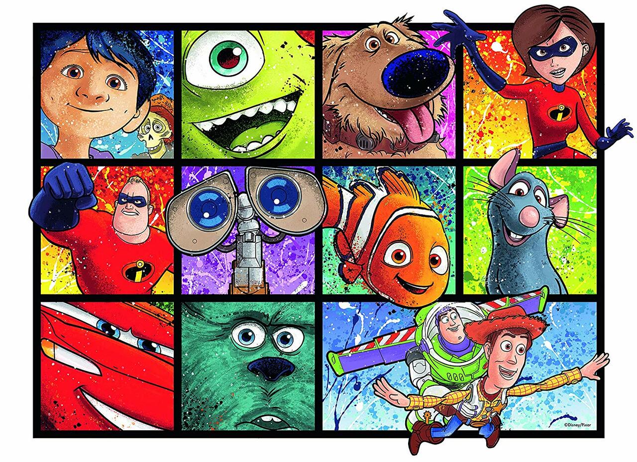 Puzzle: Disney Pixar - Splatter Art