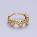 Mouses Adjustable Gold Ring Clear Micro Paved CZ