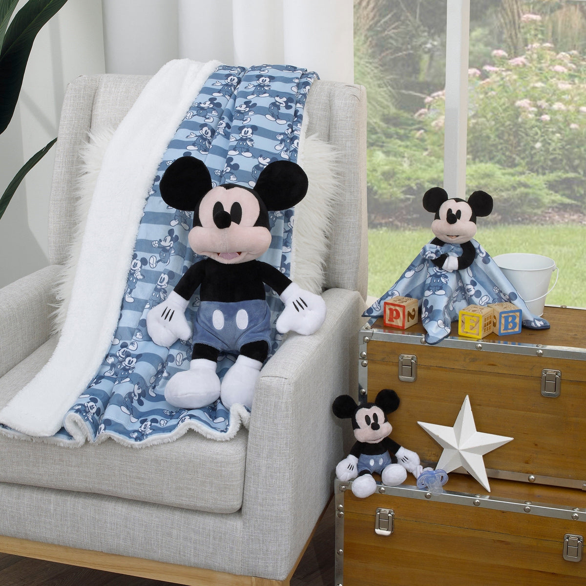 Mickey Mouse Black, White, and Blue Plush