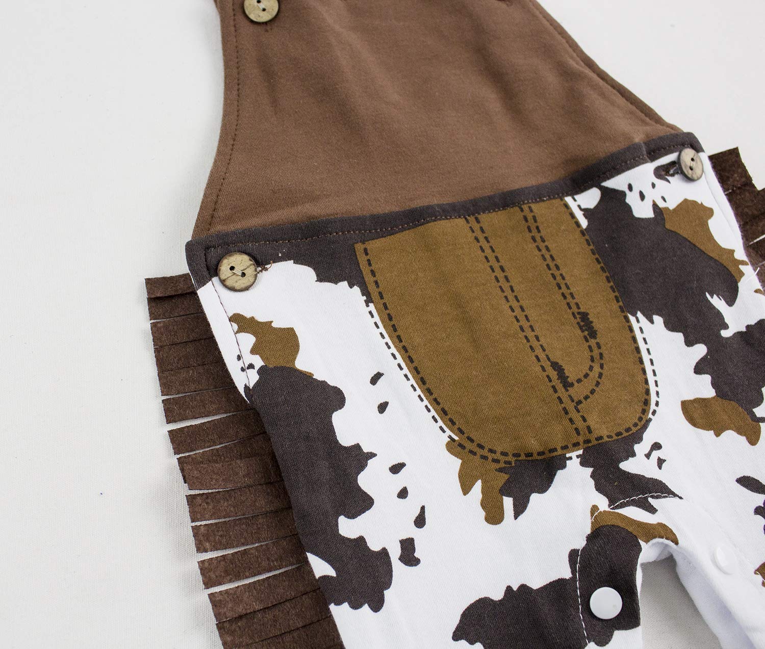 stylesilove Toddler Baby Boy Brown Cowboy Overalls, and Hat, Bandana 3-Piece Outfit for Dress Up, Birthday, and Themed Party