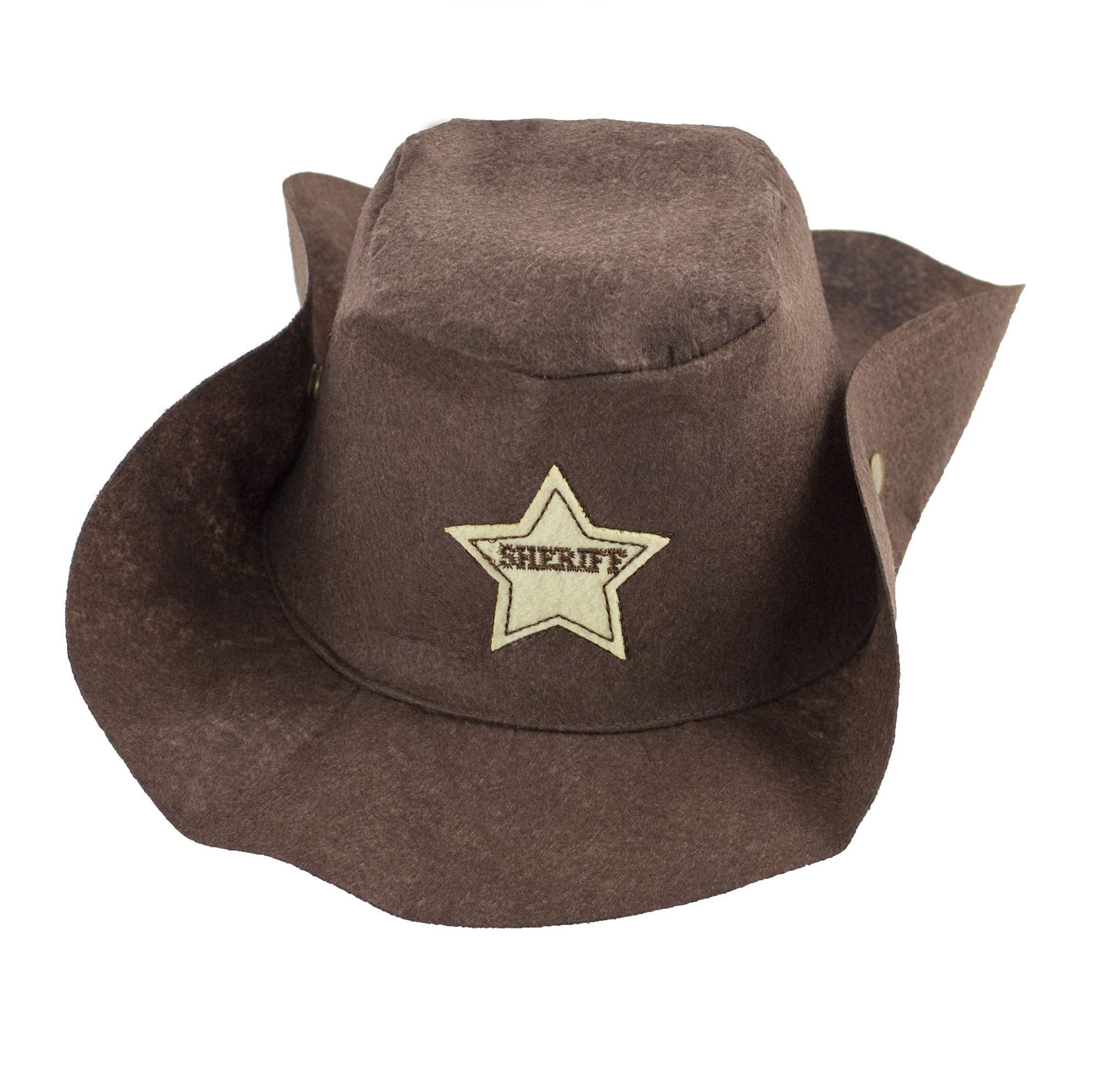 stylesilove Toddler Baby Boy Brown Cowboy Overalls, and Hat, Bandana 3-Piece Outfit for Dress Up, Birthday, and Themed Party