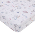 Disney Alice in Wonderland Light Blue, Pink, and White, Rabbit, and Cheshire Cat Super Soft Nursery Fitted Crib Sheet