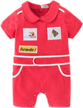 Red Baby Racer Cotton Costume Romper
