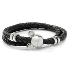 Disney Mickey Silhouette Black Double Wrapped Leather Bracelet