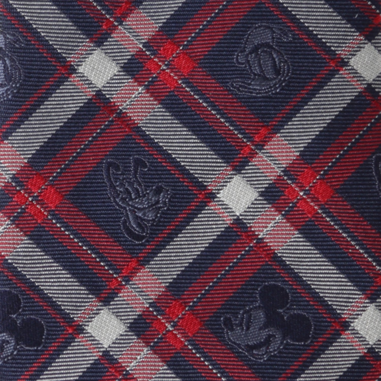 Disney Mickey and Friends Navy Plaid Men's Tie
