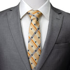 Disney Mickey Mouse Silhouette Tan Plaid Tie