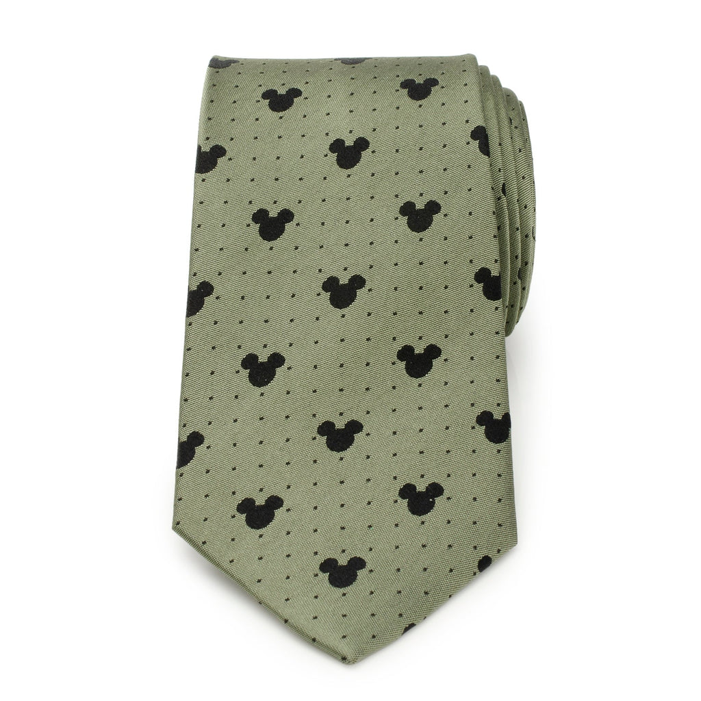 Disney Mickey Mouse Silhouette Dot Green Men's Tie