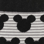 Disney Mickey Mouse Stripe Gray Sock and Mickey Blue Lapel Pin Gift Set