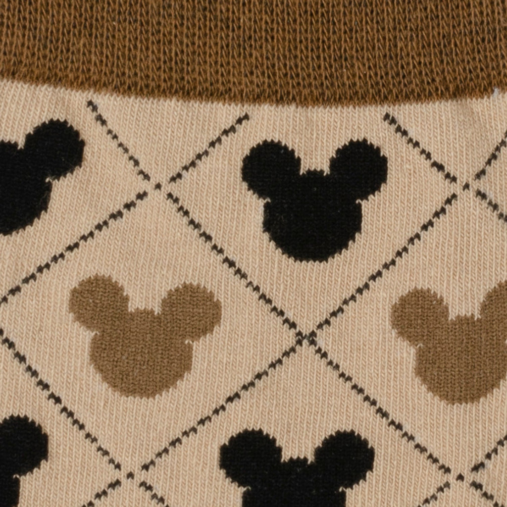 Disney Mickey Mouse Tan Sock & Mickey Lapel Pin Set