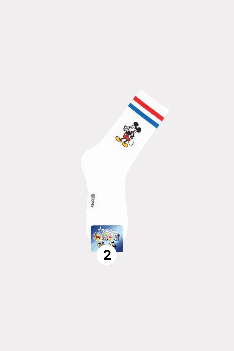 Mickey Mouse Stripe Disney Licensed Character Crew Socks (2 Styles)