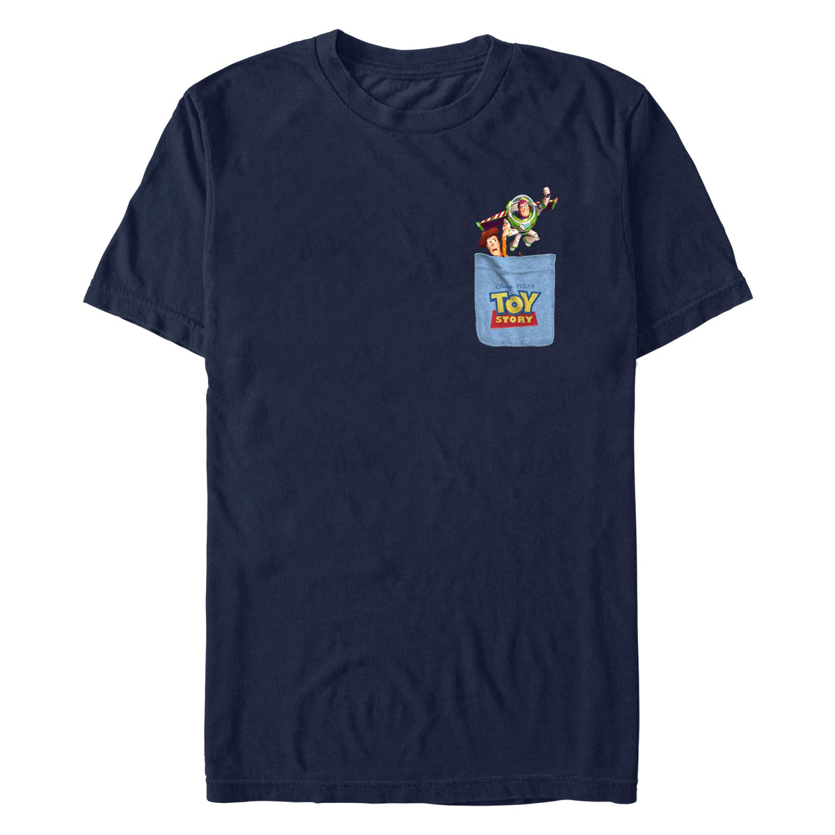 Men's Disney Buzz Woody Faux Pocket T-Shirt