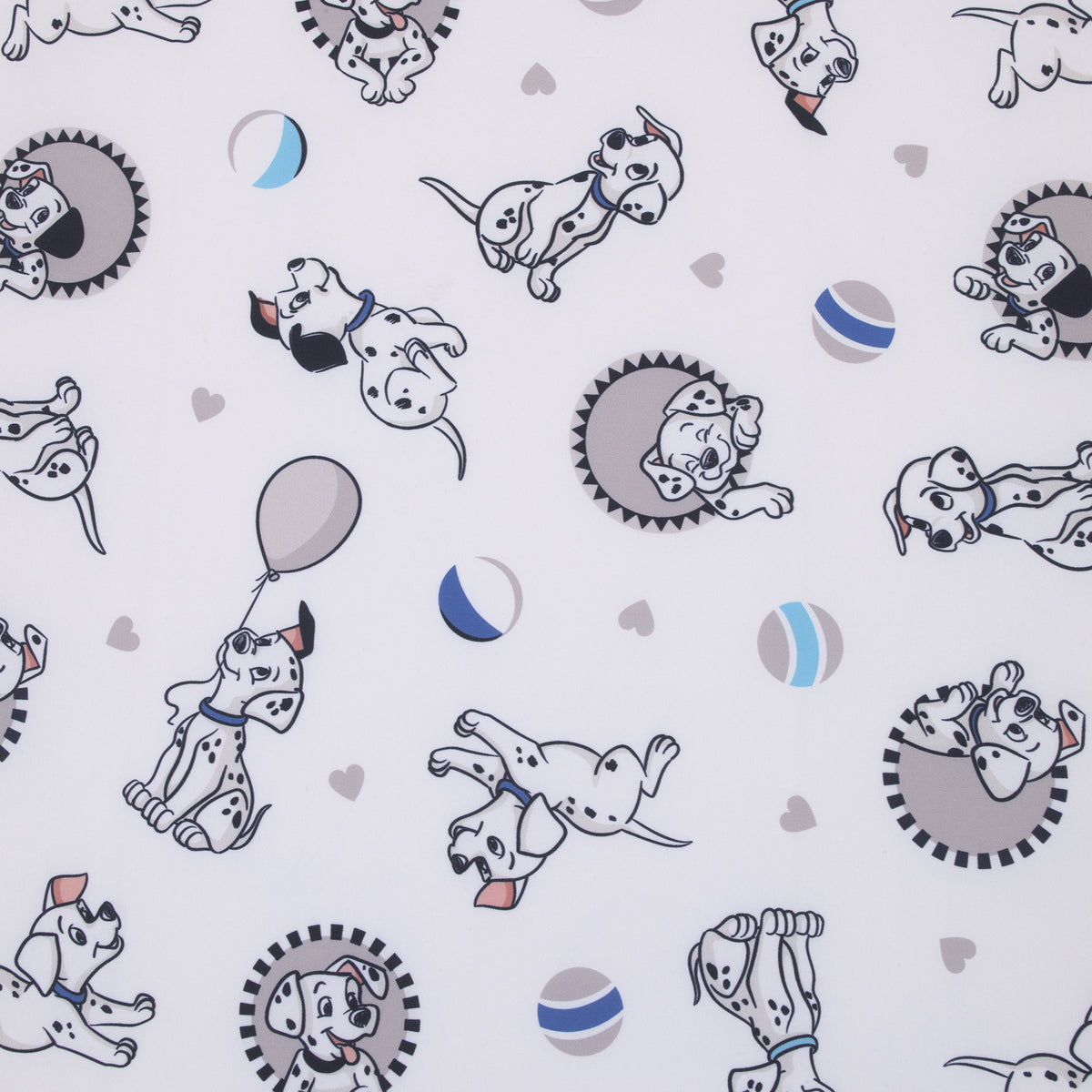 Disney 101 Dalmatians Gray, Black, White, and Blue Puppies Super Soft Nursery Fitted Crib Sheet