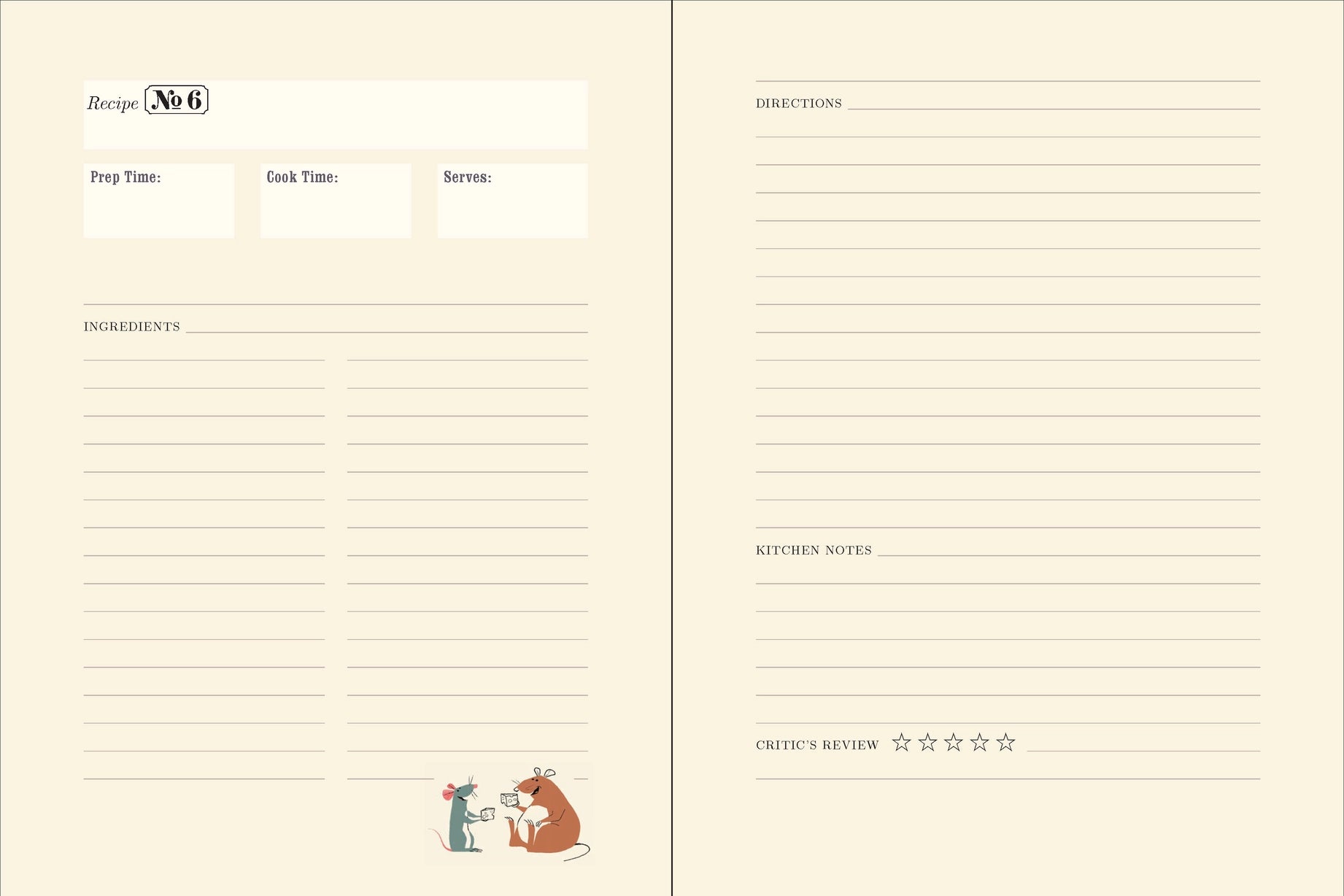 Disney/Pixar Anyone Can Cook: A Ratatouille Recipe Journal