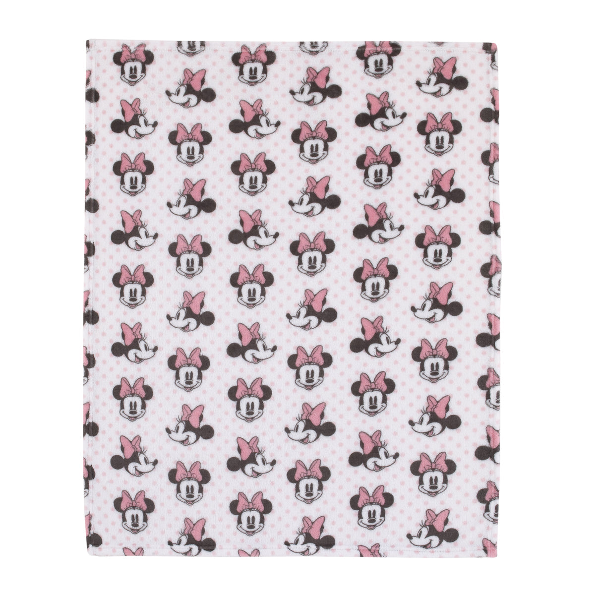 Disney Minnie Mouse - Pink, White and Black Super Soft Plush Baby Blanket