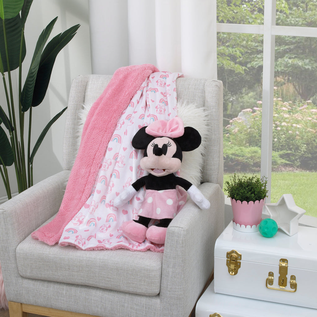 Minnie Mouse Black, White, and Pink Plush