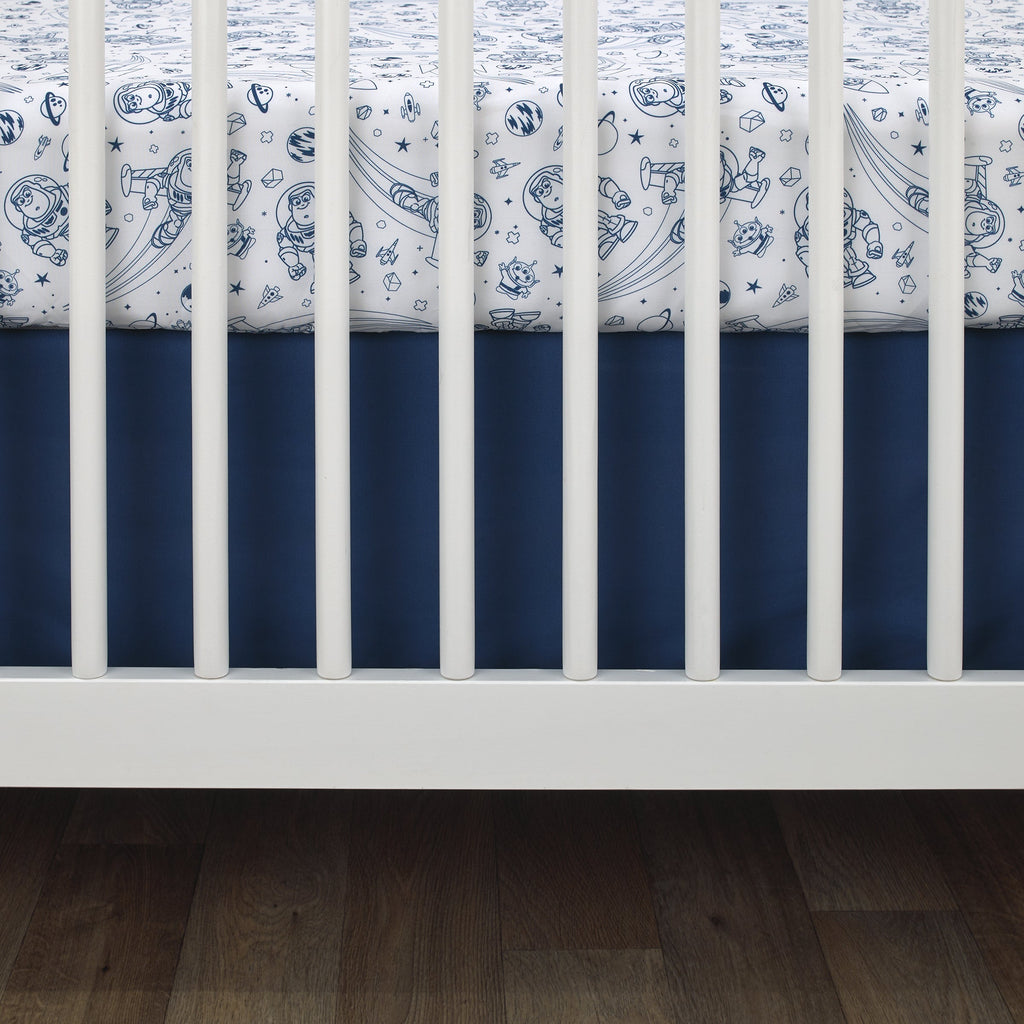 NoJo Disney Toy Story Outta This World Blue and White Nursery Fitted Crib Sheet