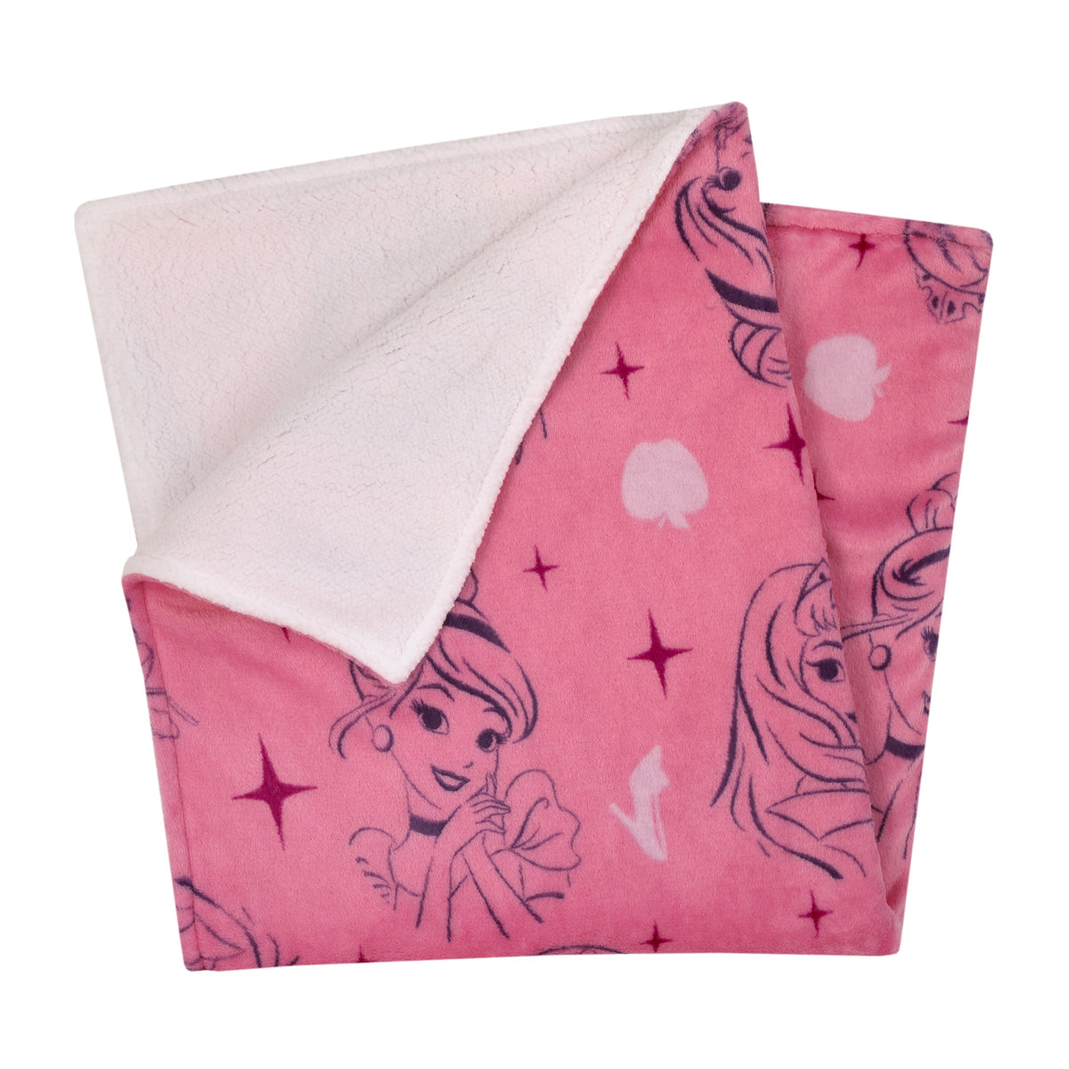 Princess Pink and Purple Tiaras Super Soft Sherpa Baby Blanket