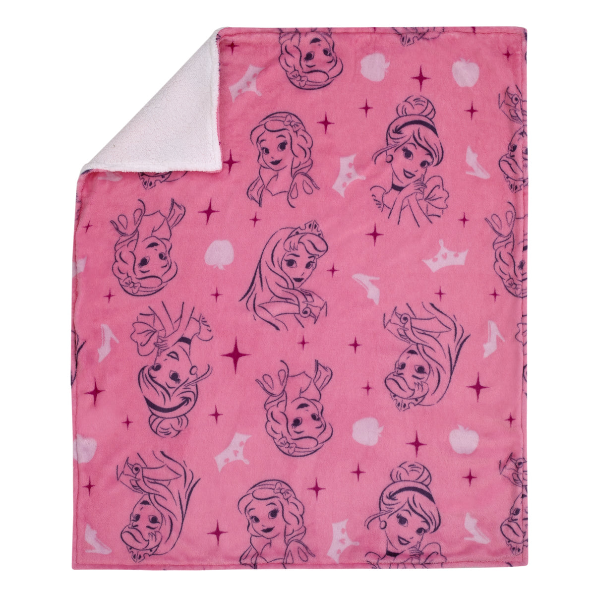 Princess Pink and Purple Tiaras Super Soft Sherpa Baby Blanket